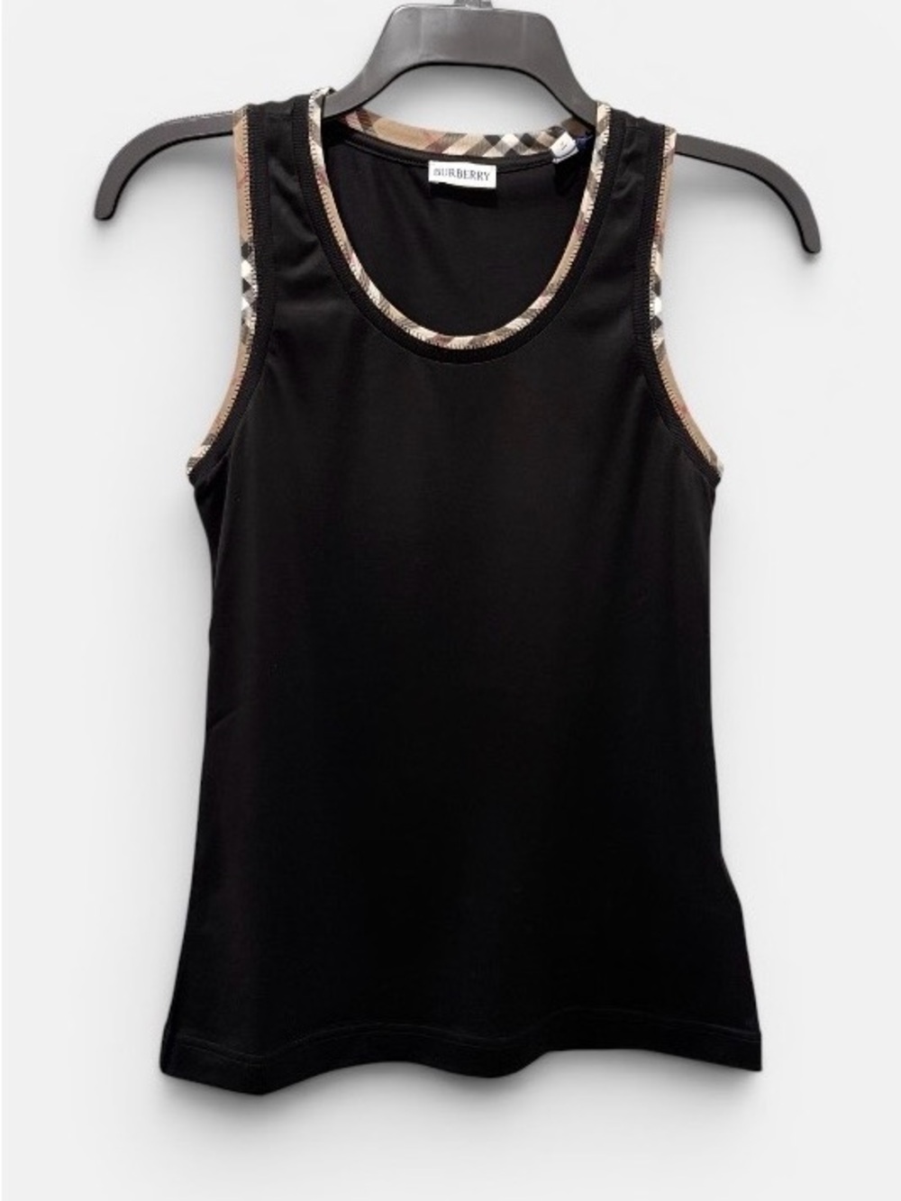 Authentic Burberry Women’s Elyssa Check Black Sleeveless Top XS NWT $435